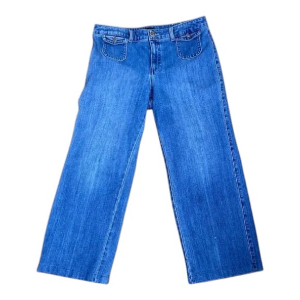 Talbots Jeans Classic Trouser Wide Leg High Rise Petite (14 P)